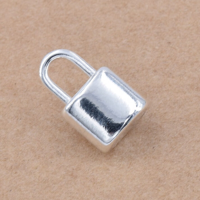 Charm padlock stainless steel silver - 13x8mm (1)