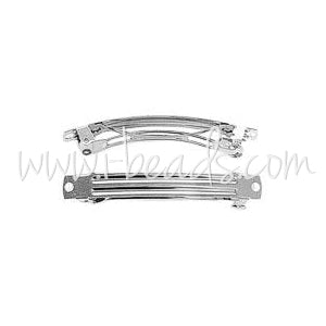 Hair clip metal silver finish 40mm (1)