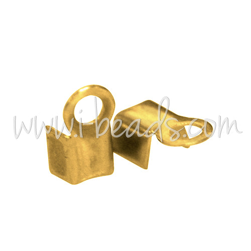 Cord ends fold over metal gold finish 2.5x4mm (10)
