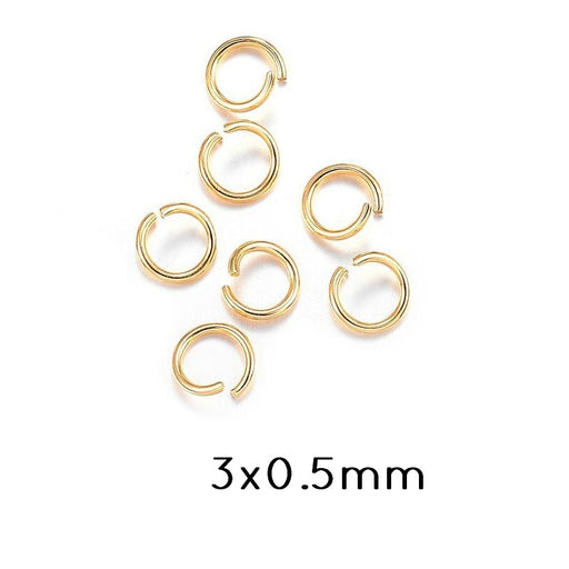 Jump Rings Long Lasting Gold Stainless Steel 3x0.5mm (10)