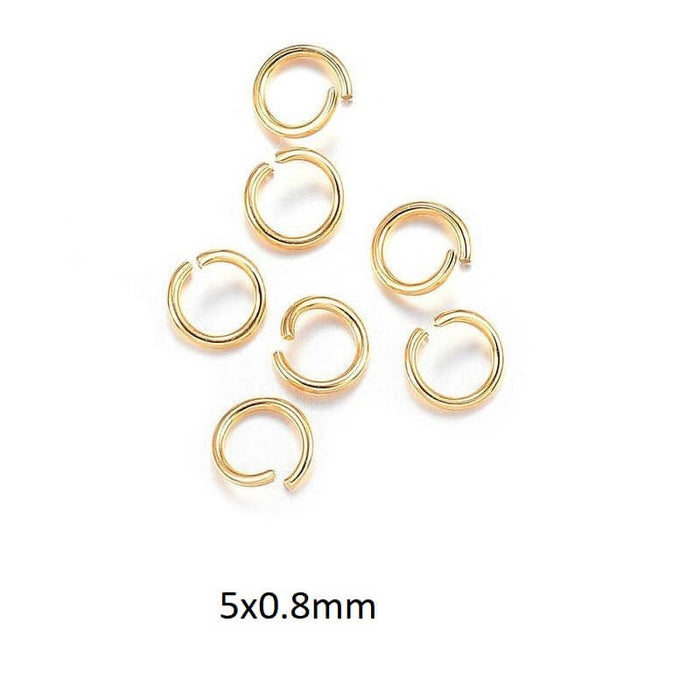 Jump Rings Gold Stainless Steel 5x0.8mm (40)