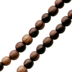 Wooden tiger ebony round beads strand 6mm (1)