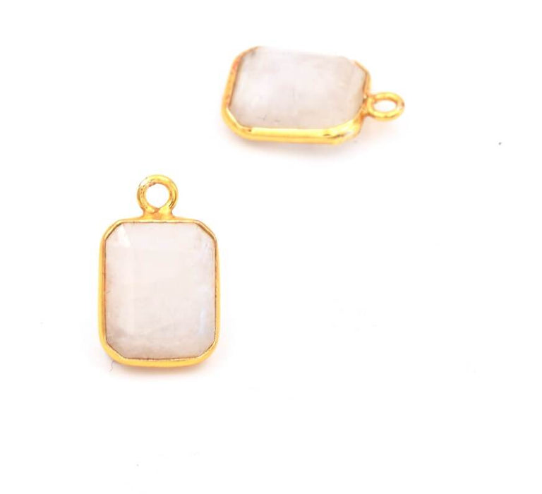 Pendant moonstone Rectangle - Vermeil 11x9mm (1)