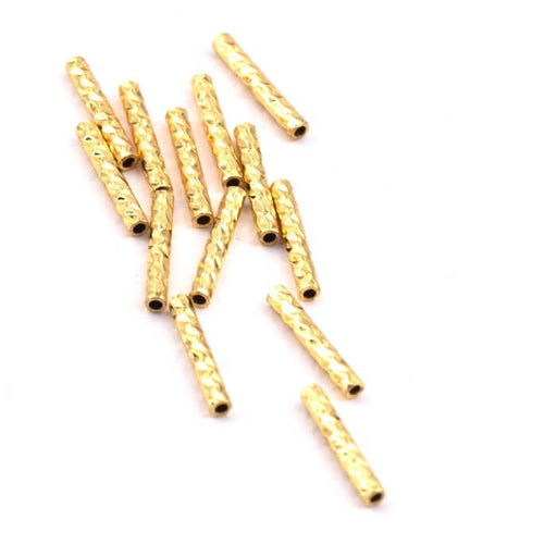 Tube Beads Cylinder Golden quality 10x1.5mm - Hole: 0.5mm (10)