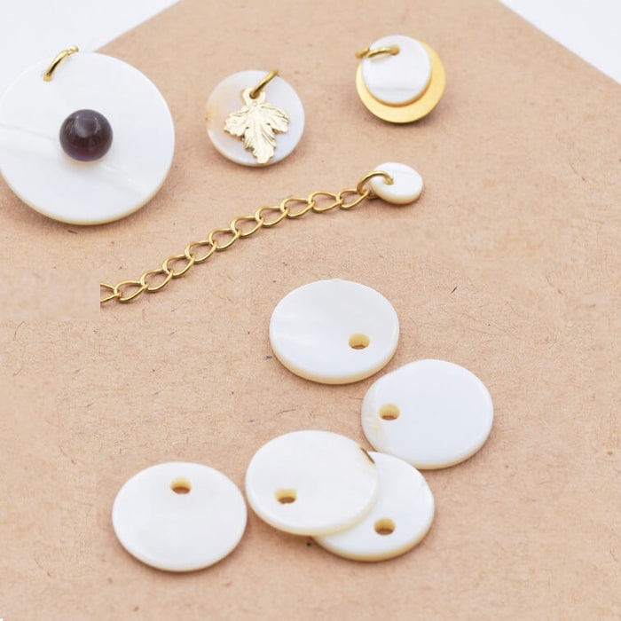 Charm Pendants Round Shell 11mm (5)