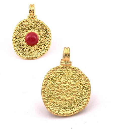 Pendant Golden Brass for Cabochon 6mm - 19x18mm (1)