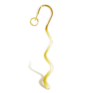 Mini squiggle bookmark with ring metal gold finish 85mm (1)