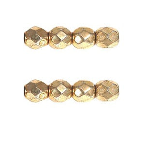 Buy Czech fire-polished beads Coated Golden 4mm (50)