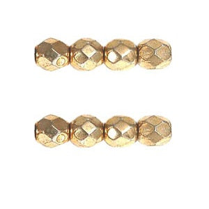 Czech fire-polished beads Coated Golden 4mm (50)