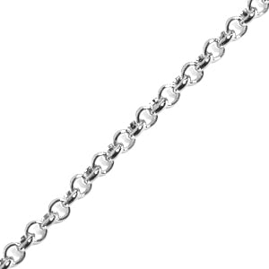 Buy Rollo chain with 2.5mm rings metal silver plated (1m)