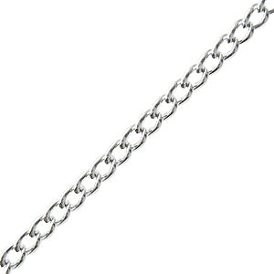 Buy Curb chain with 2.4mm rings metal silver plated (1m)