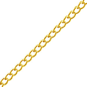 Curb chain with 2.4mm rings metal gold plated (1m)