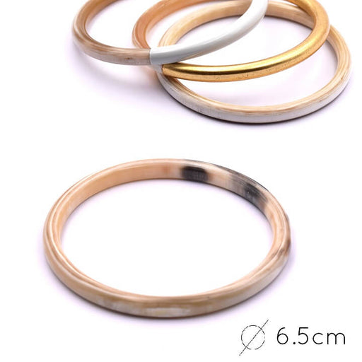 Horn Natural Bangle Bracelet 65mm - Thickness: 6mm (1)