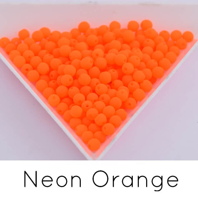 Firepolish round bead neon orange 3mm (30)
