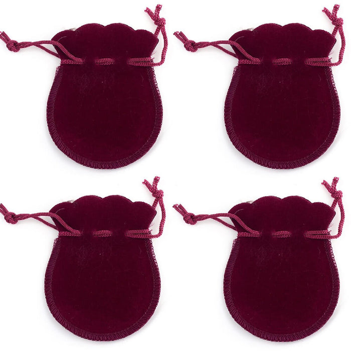 Imitation velvet jewellery pouch Polyester Burgundy 9x7mm (4)