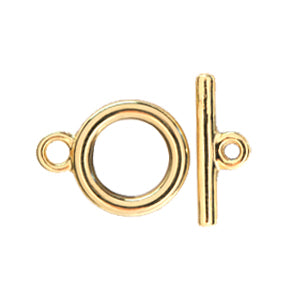 Toggle clasp medium metal gold plated 10mm (1)