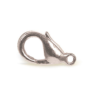 Lobster claw clasp metal silver finish 15mm (1)