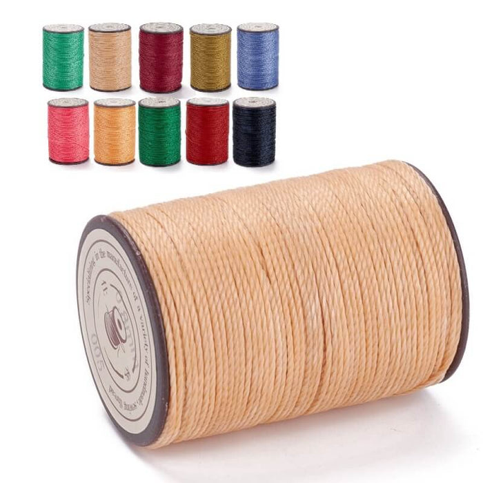 Brazilian Waxed Twisted Polyester Cord Nude Beige 0.8mm - 50m spool (1)