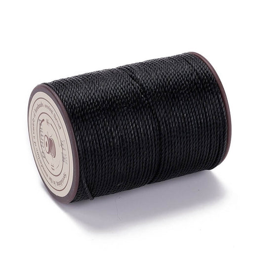 Brazilian Waxed Twisted Polyester Cord Black 0.8mm - 50m spool (1)