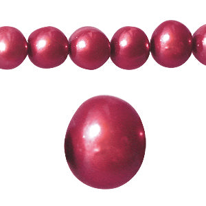 Freshwater pearls potato round fuchsia 5mm (1)