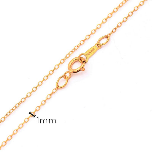 Extra Fine Chain Gold Filled - Gold Plated 1mm- 45cm (1)