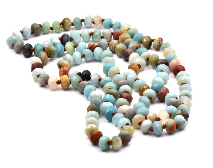 Long necklace Amazonite 5x8mm, Length 1m (1)