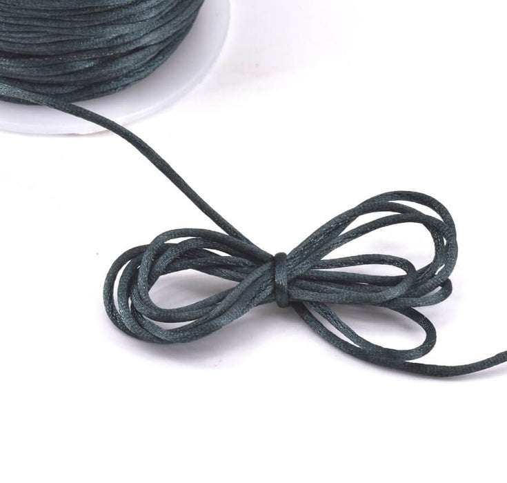 Rat Tail Cord Silky Dark Green Silky 1mm (3m)