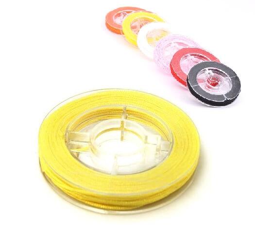 Braided Nylon cord - 0.8mm - YELLOW - 8m reel (1)