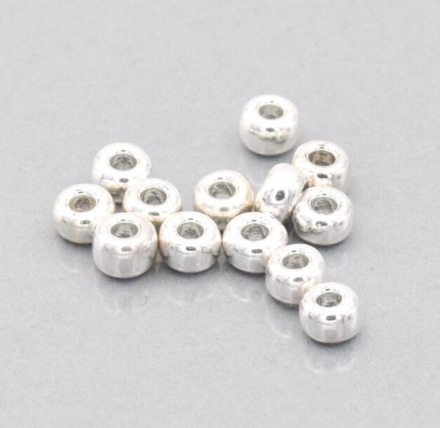 Round 6/0 Miyuki beads plated Argent 925 (25 beads)