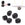 Beads wholesaler  - Nugget Beads Onyx Black 12x16mm (5)
