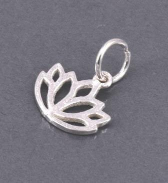 Charm pendant Lotus Silver 925, 10x10mm (1)