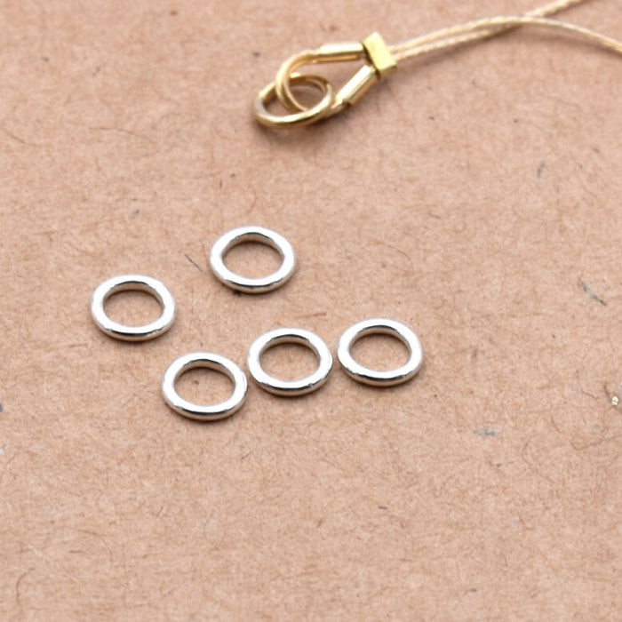 Jump Rings Closed Sterling Silver - 4x0.64mm (5)