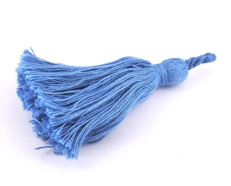 Tassel cotton BLUE STEEL 8cm (1)