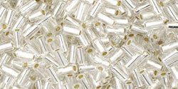 Buy cc21 - Toho bugle beads 3mm silver lined crystal (10g)