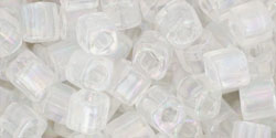 Buy cc161 - Toho cube beads 4mm transparent rainbow crystal (10g)