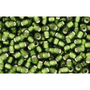 cc37f - Toho beads 11/0 silver lined frosted olive (10g)