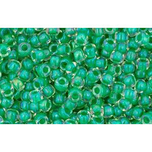 cc187 - Toho beads 11/0 crystal/shamrock lined (10g)