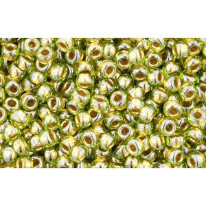 cc991 - Toho beads 11/0 gold lined peridot (10g)