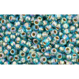 cc995 - Toho beads 11/0 gold lined rainbow aqua (10g)