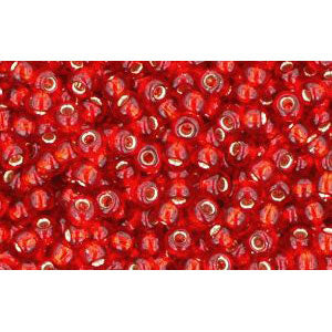 cc25c - Toho beads 11/0 silver-lined ruby (10g)