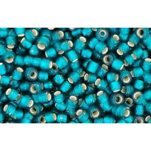 cc27bdf - Toho beads 11/0 silver lined frosted teal (10g)