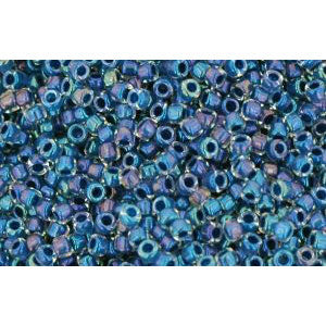 cc188 - Toho beads 15/0 luster crystal/capri blue lined (5g)