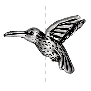 Buy Hummingbird bead metal antique silver plated 13x18mm (1)