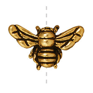 Buy Honey bee bead metal antique gold plated 15.5x9mm (1)