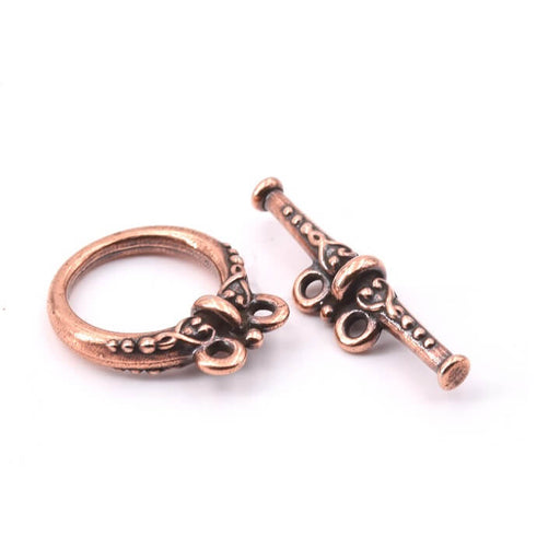 Toggle clasp heirloom 2 loops metal antique gold plated 15x20mm (1)