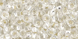 cc21 - Toho magatama beads 3mm silver lined crystal (10g)