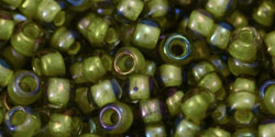 cc246 - toho beads 6/0 luster black diamond/opaque yellow lined (10g)