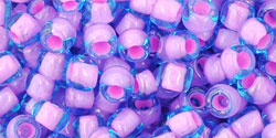 cc937 - Toho beads 6/0 aqua/bubble gum pink lined (10g)