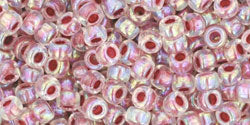cc771 - toho beads 8/0 rainbow crystal/strawberry lined (10g)