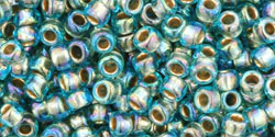 cc995 - Toho beads 8/0 gold lined rainbow aqua (10g)